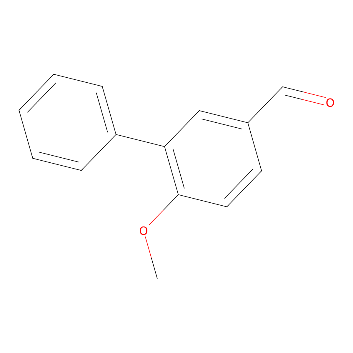 6-Methoxybiphenyl-3-carbaldehyde molecular structure, CAS 258831-56-0