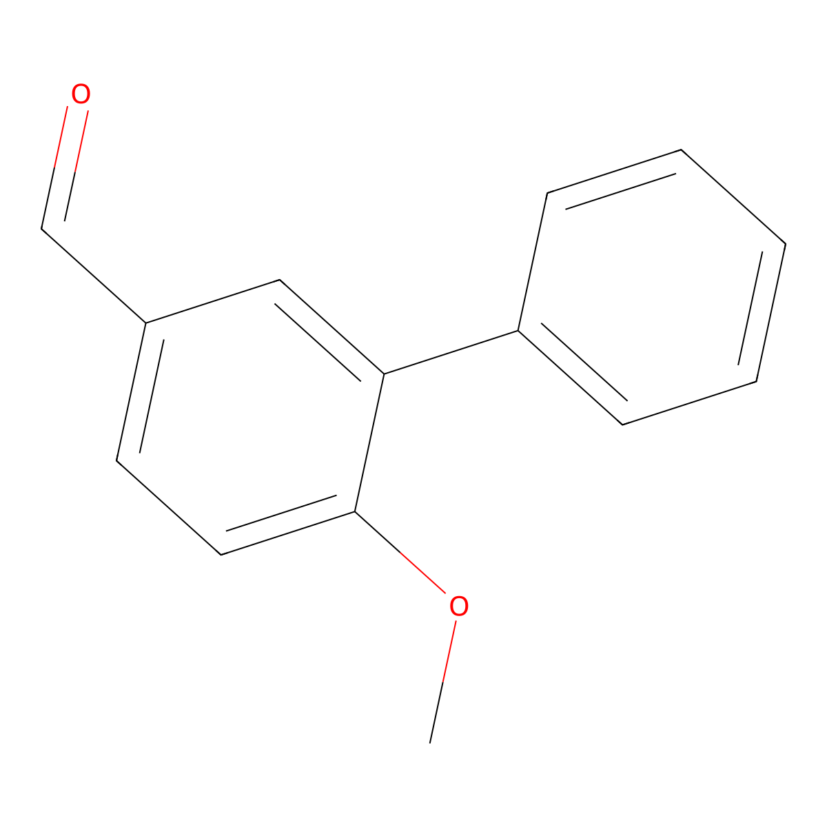 6-Methoxybiphenyl-3-carbaldehyde molecular structure, CAS 258831-56-0