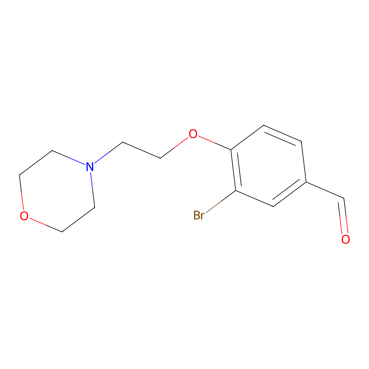 3-Bromo-4-(2-morpholinoethoxy)benzaldehyde molecular structure, CAS 258831-64-0