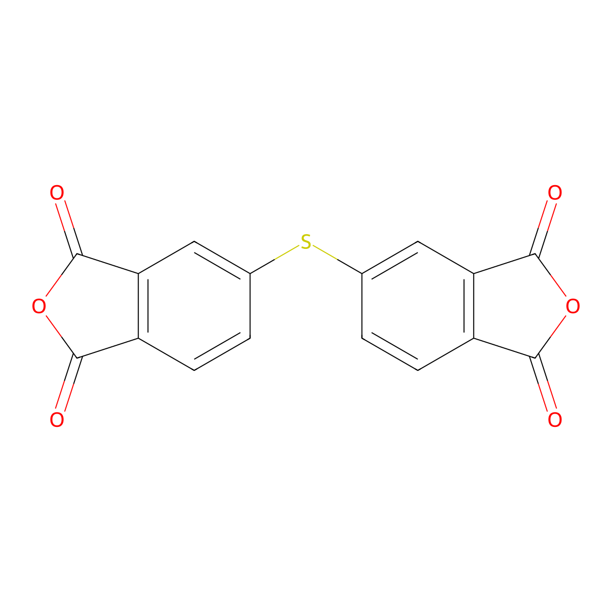 4,4'-Thiodiphthalic anhydride molecular structure, CAS 25884-43-9