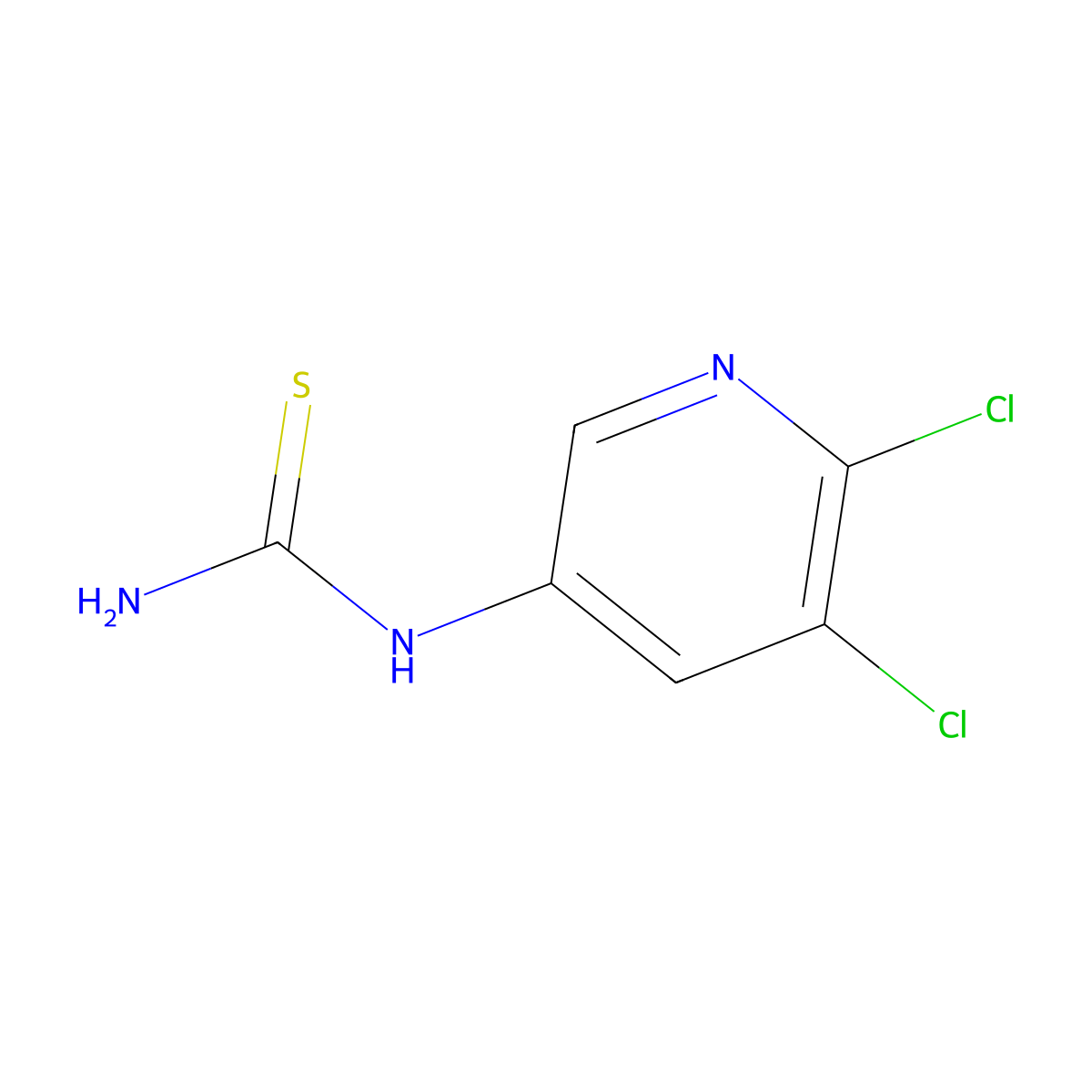 (5,6-Dichloropyridin-3-yl)thiourea molecular structure, CAS 2588427-07-8