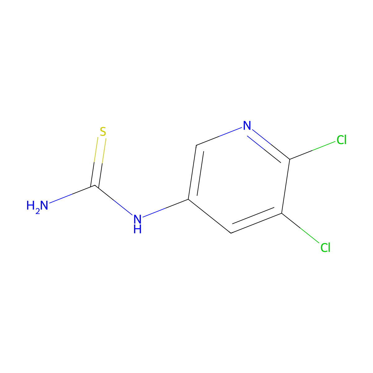 (5,6-Dichloropyridin-3-yl)thiourea molecular structure, CAS 2588427-07-8