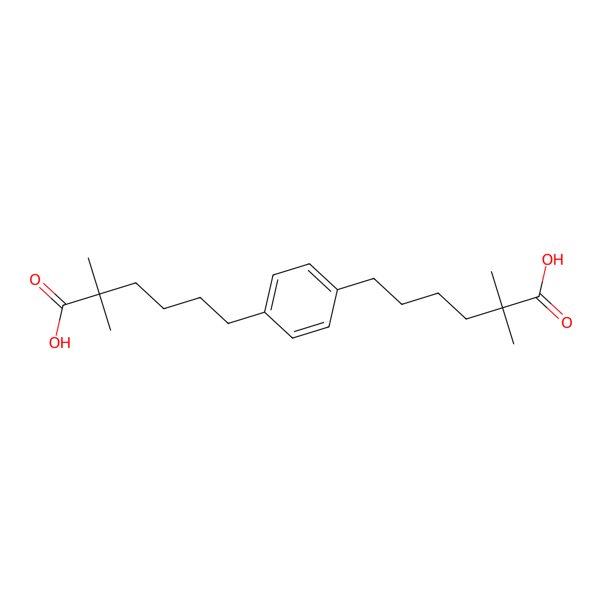 6-[4-(5-Carboxy-5-methylhexyl)phenyl]-2,2-dimethylhexanoic acid molecular structure, CAS 2588489-03-4