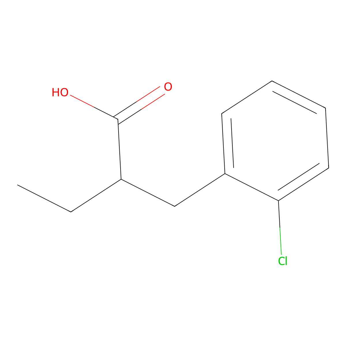 2-(2-Chlorobenzyl)butanoic acid molecular structure, CAS 258849-52-4