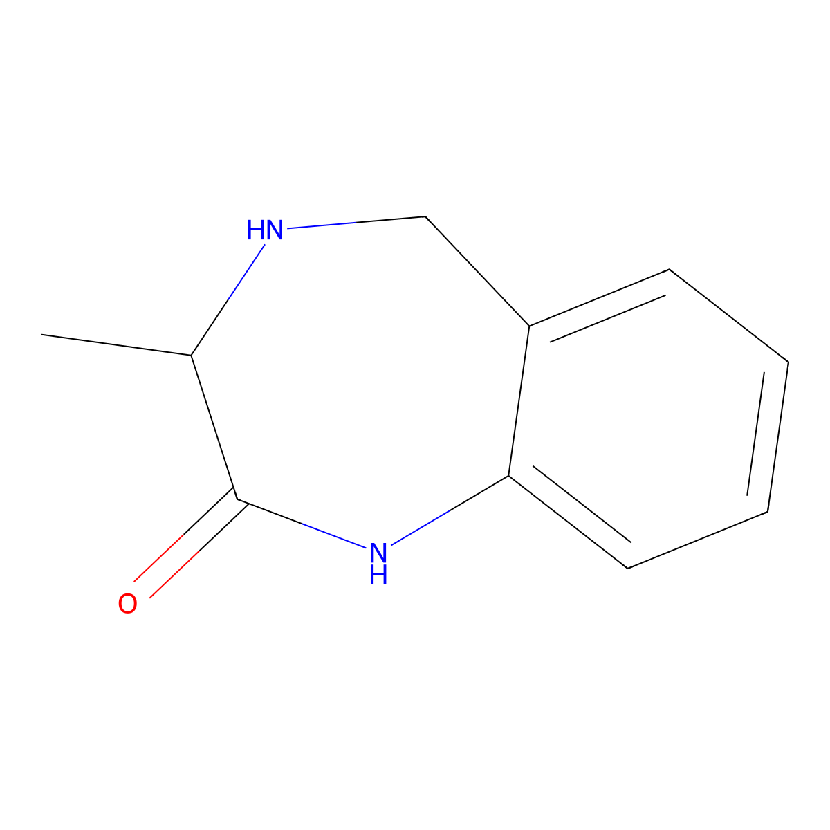 3-Methyl-1,3,4,5-tetrahydro-1,4-benzodiazepin-2-one molecular structure, CAS 258850-07-6