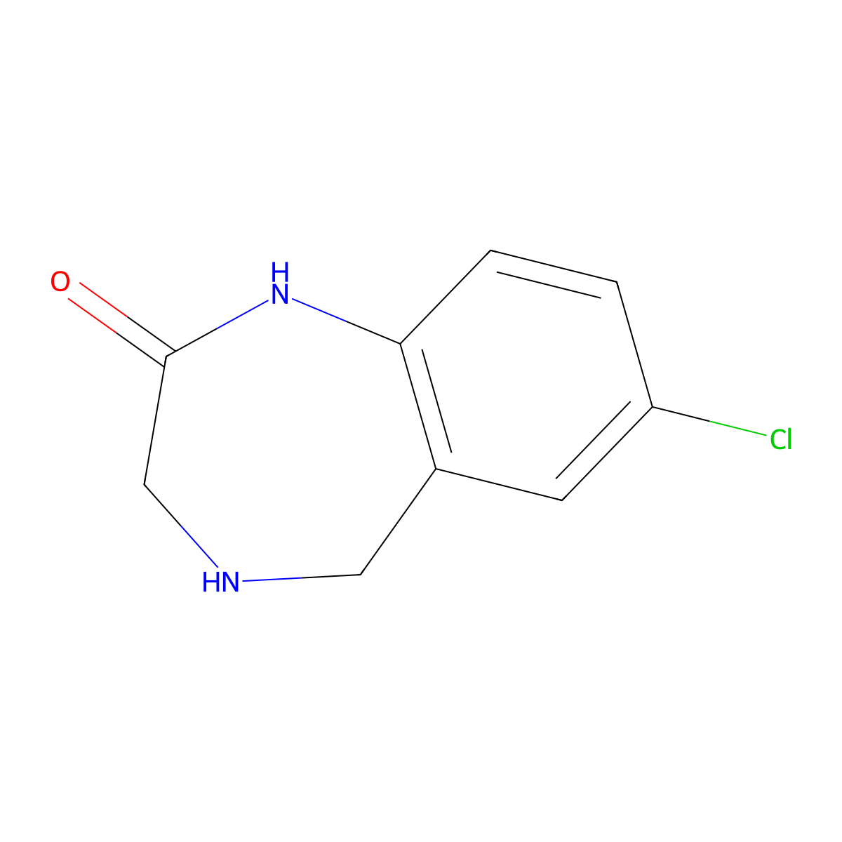 2H-1,4-Benzodiazepin-2-one, 7-chloro-1,3,4,5-tetrahydro- molecular structure, CAS 258850-08-7