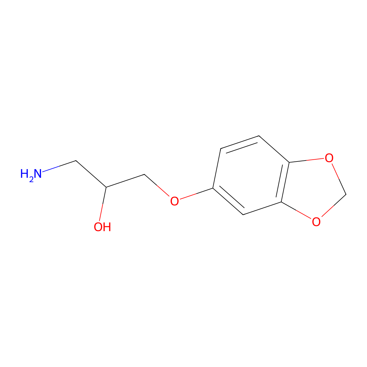 1-Amino-3-(1,3-dioxaindan-5-yloxy)propan-2-ol molecular structure, CAS 258853-83-7
