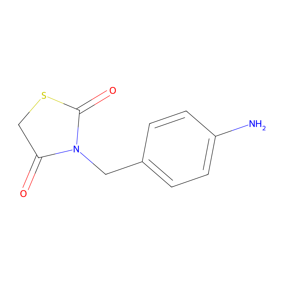 3-[(4-Aminophenyl)methyl]-1,3-thiazolidine-2,4-dione molecular structure, CAS 258856-20-1