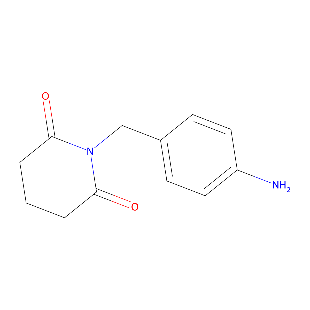 1-[(4-Aminophenyl)methyl]piperidine-2,6-dione molecular structure, CAS 258856-21-2