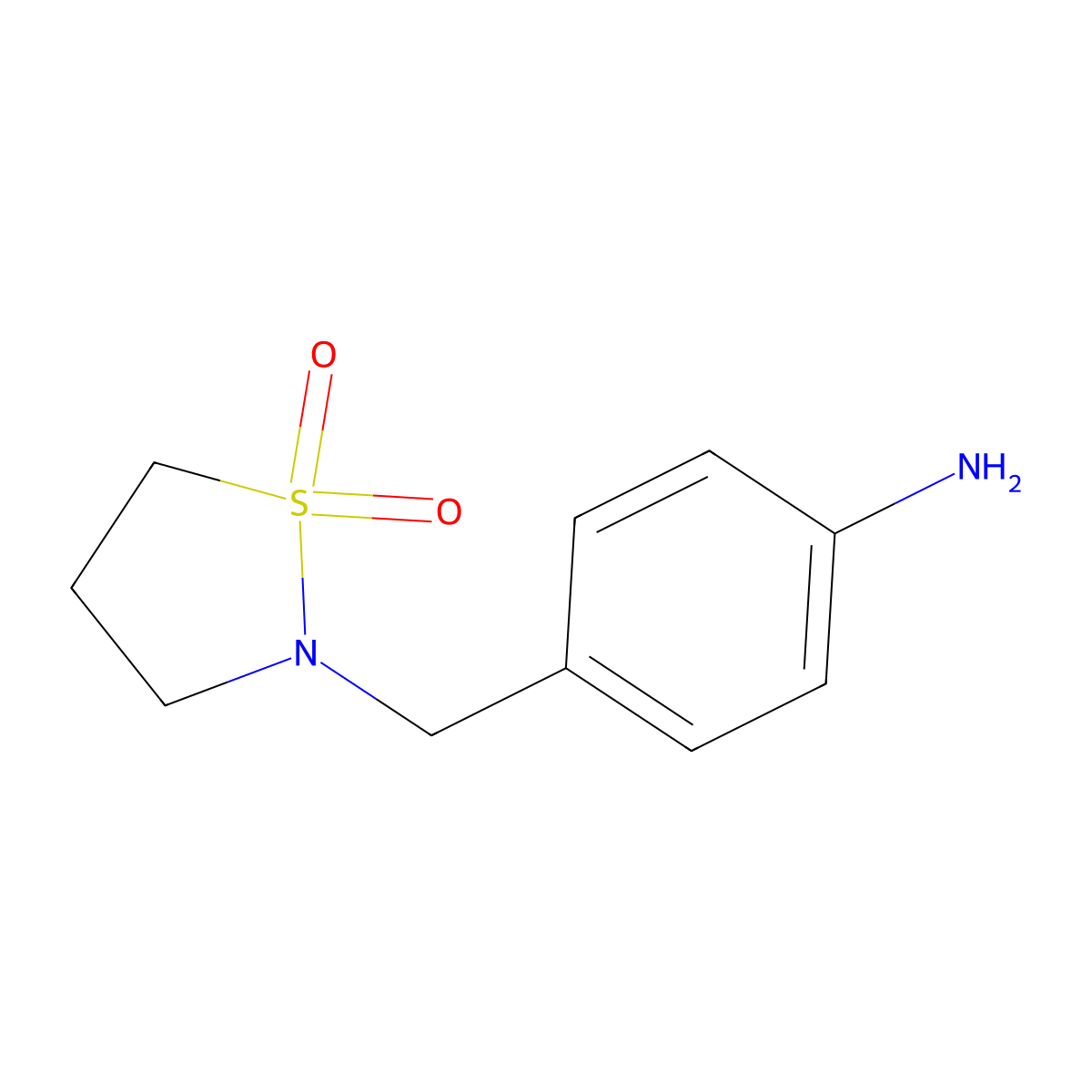 2-[(4-Aminophenyl)methyl]-1lambda6,2-thiazolidine-1,1-dione molecular structure, CAS 258856-31-4