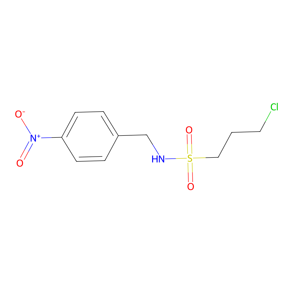 3-chloro-N-[(4-nitrophenyl)methyl]propane-1-sulfonamide molecular structure, CAS 258856-32-5