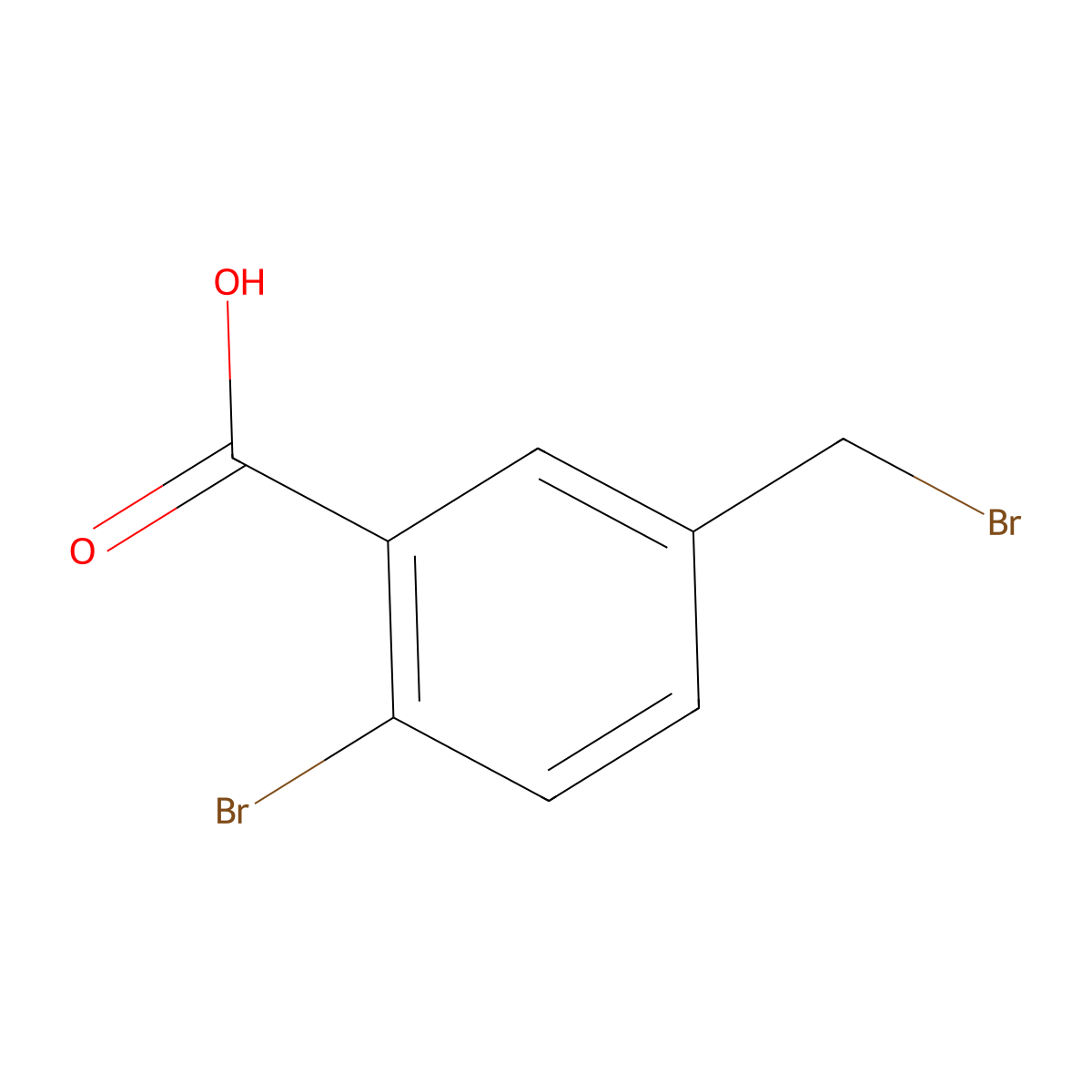 2-Bromo-5-(bromomethyl)benzoic acid molecular structure, CAS 258861-91-5