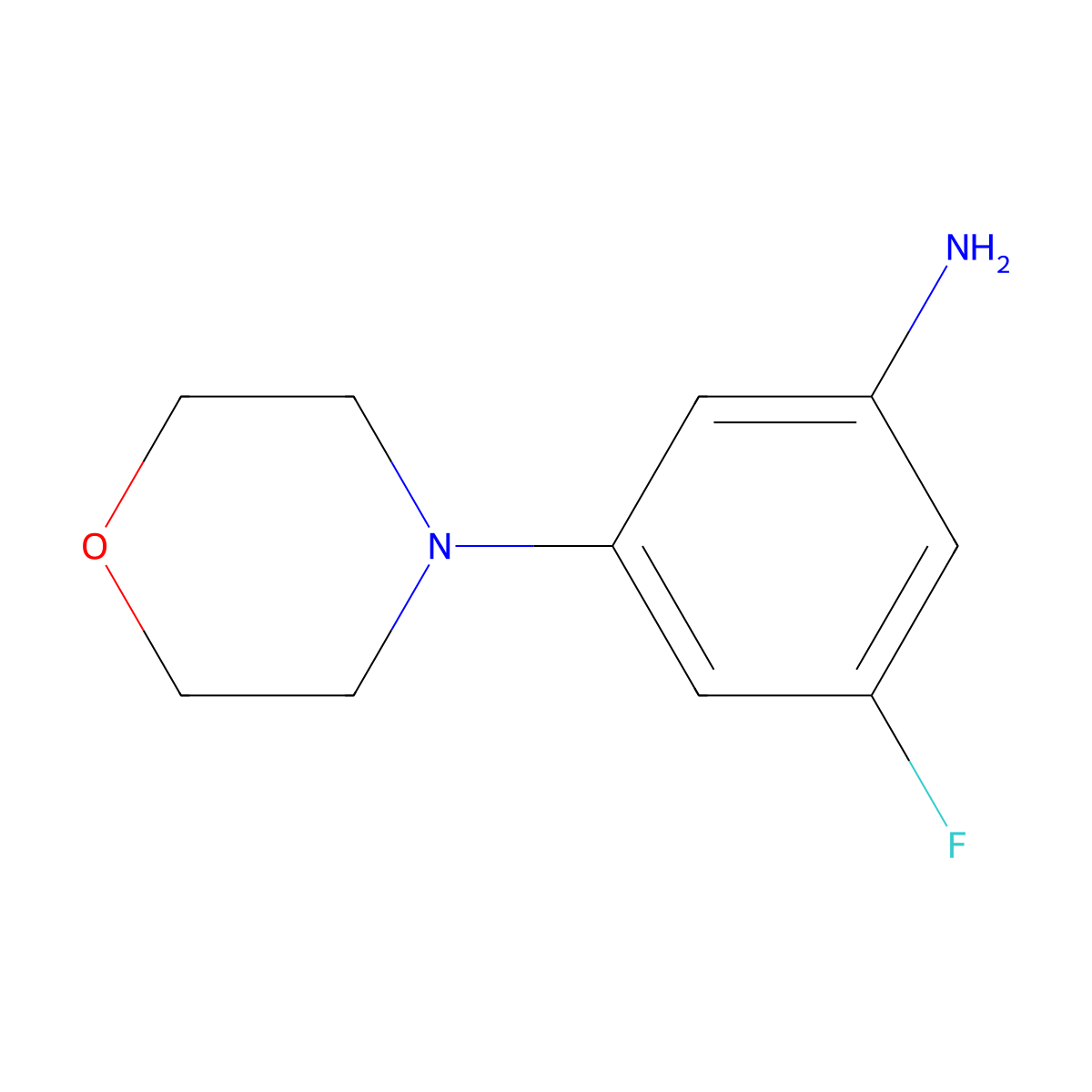 3-Fluoro-5-(morpholin-4-yl)aniline molecular structure, CAS 258864-18-5