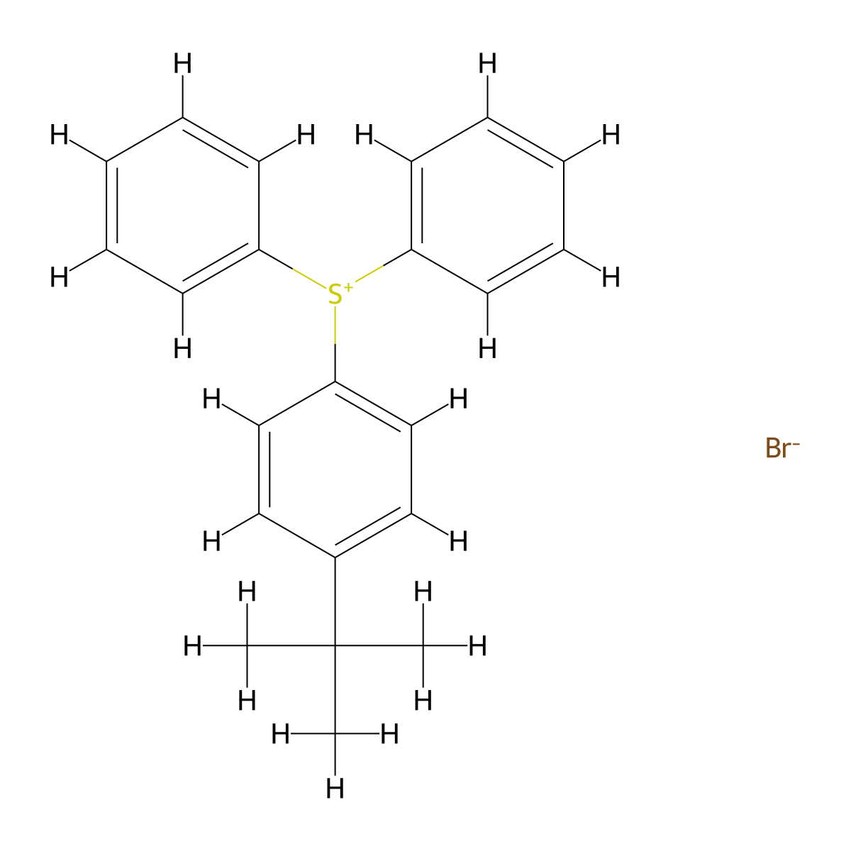 (4-(tert-Butyl)phenyl)diphenylsulfonium bromide molecular structure, CAS 258872-06-9