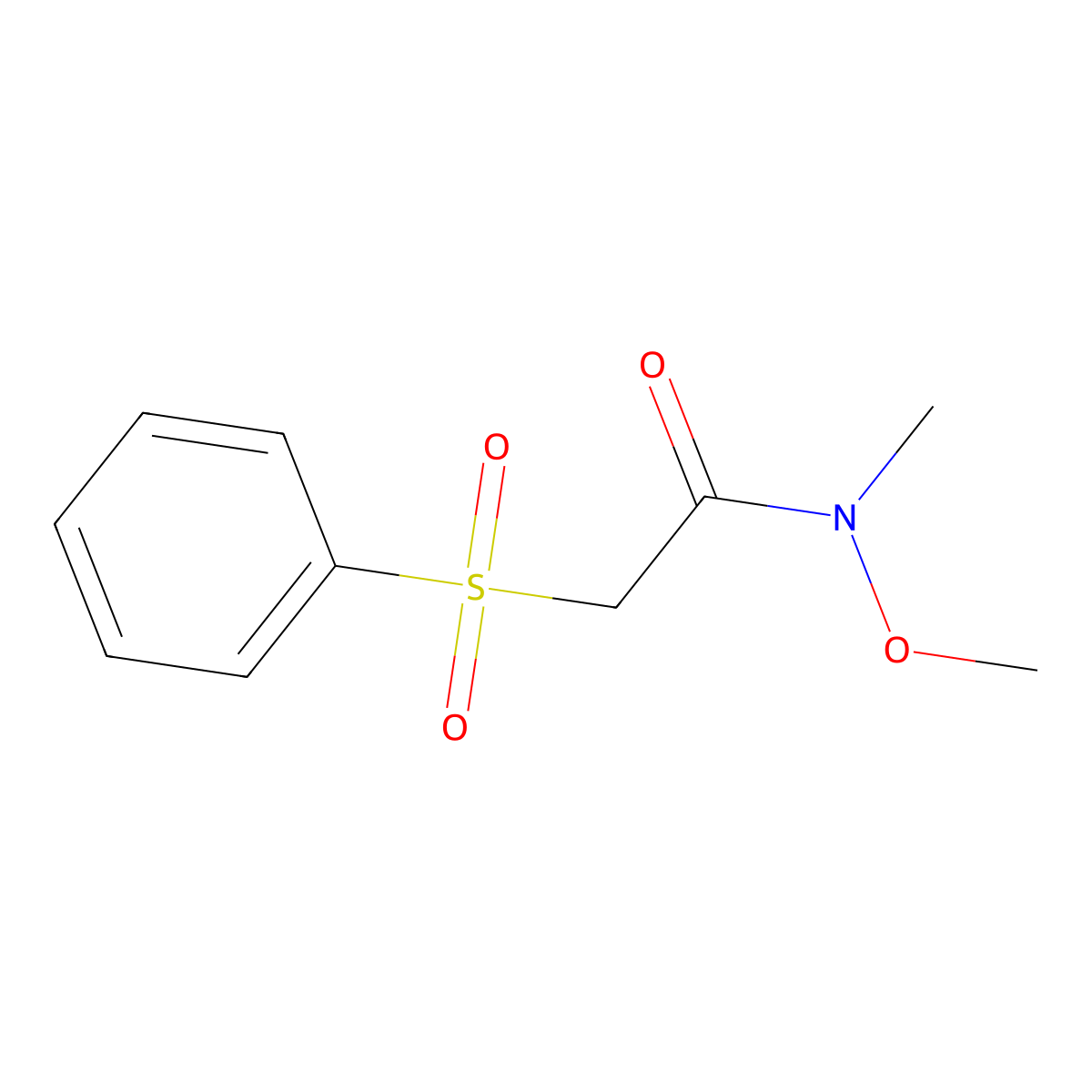 2-(benzenesulfonyl)-N-methoxy-N-methylacetamide molecular structure, CAS 258874-02-1