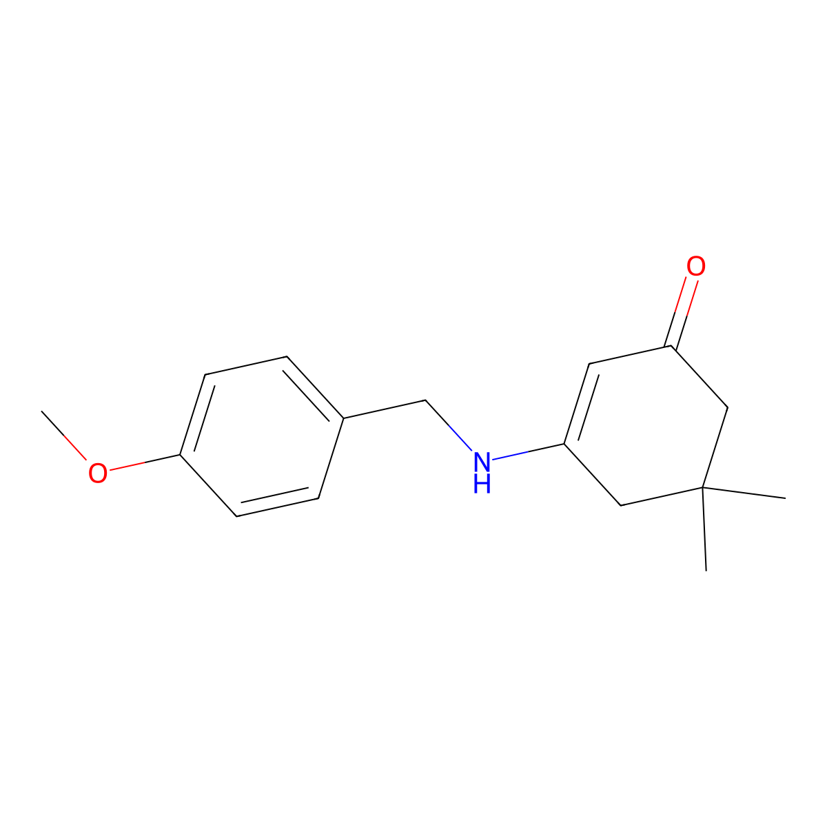 3-[(4-Methoxyphenyl)methylamino]-5,5-dimethylcyclohex-2-en-1-one molecular structure, CAS 258877-54-2