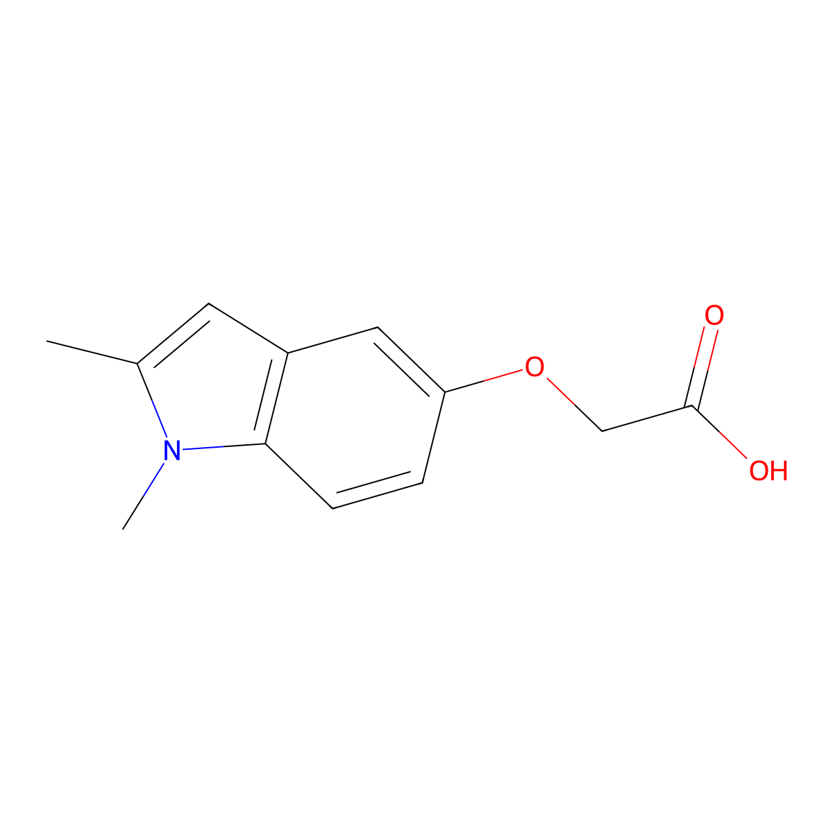 (1,2-Dimethyl-1H-indol-5-yloxy)-acetic acid molecular structure, CAS 25888-11-3