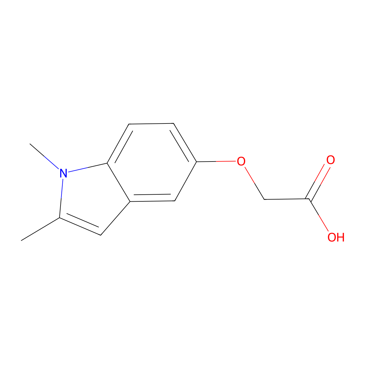 (1,2-Dimethyl-1H-indol-5-yloxy)-acetic acid molecular structure, CAS 25888-11-3
