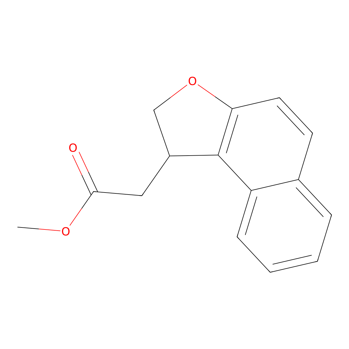 Methyl 1,2-Dihydronaphtho[2,1-b]furan-1-acetate molecular structure, CAS 258882-83-6
