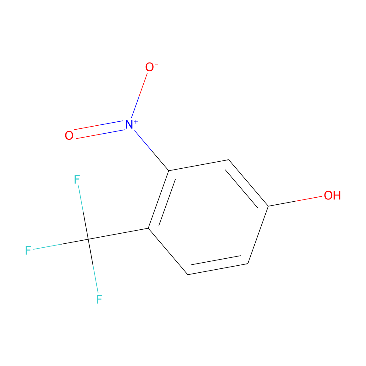 3-Nitro-4-(trifluoromethyl)phenol molecular structure, CAS 25889-36-5