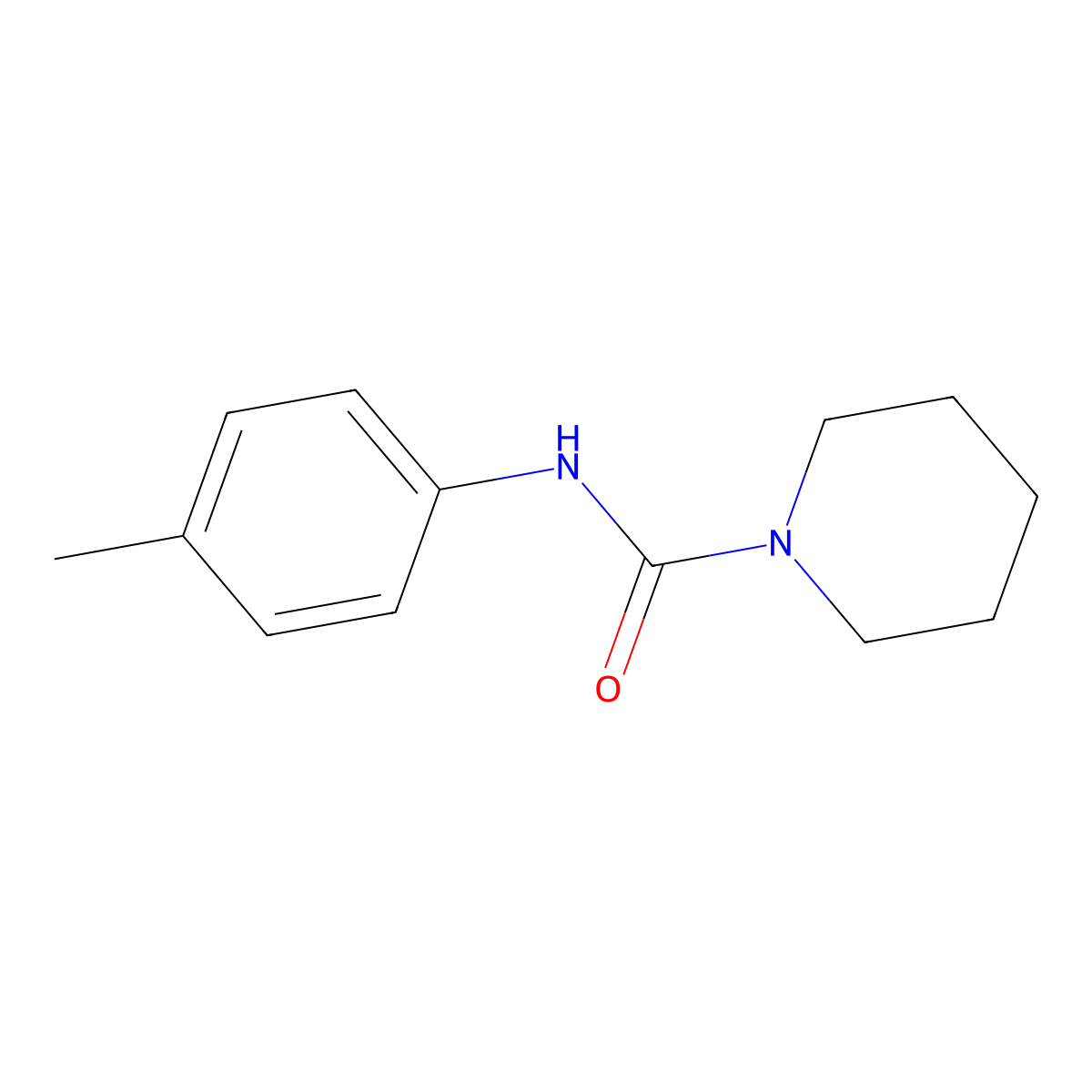 1-(N-(P-Tolyl)carbamoyl)piperidine molecular structure, CAS 2589-19-7