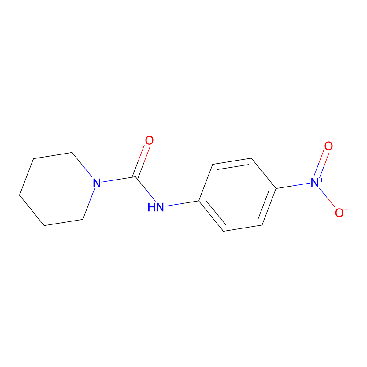 N-(4-nitrophenyl)piperidine-1-carboxamide molecular structure, CAS 2589-20-0