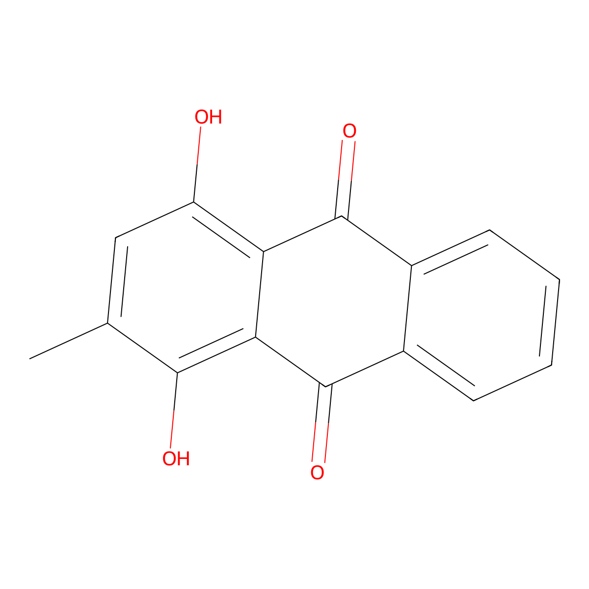 1,4-Dihydroxy-2-methylanthraquinone molecular structure, CAS 2589-39-1
