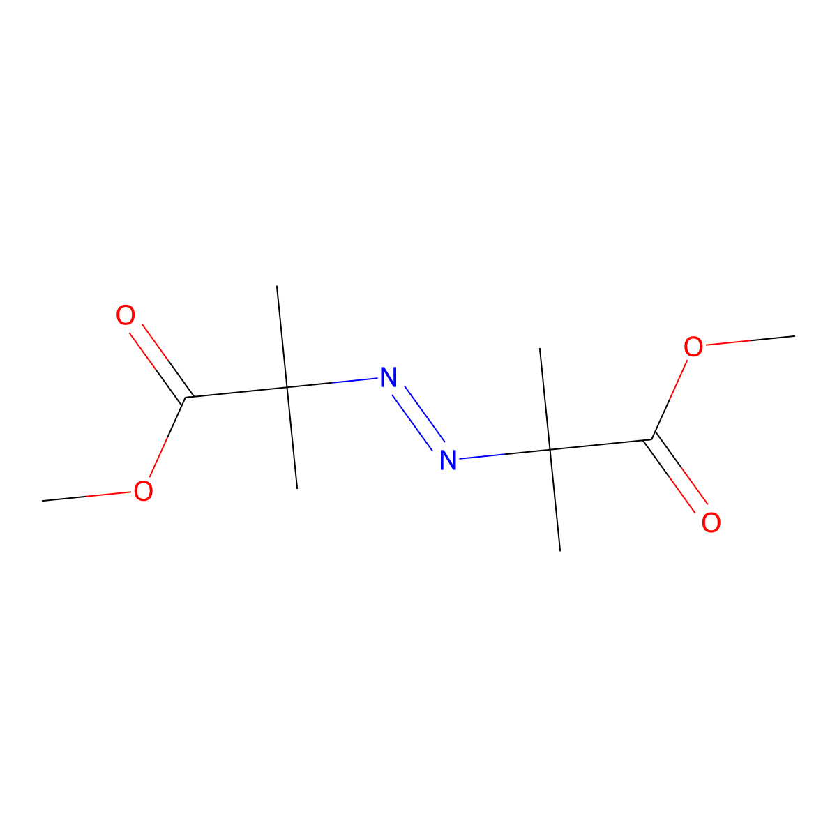1,1'-Dimethyl 2,2'-(1,2-diazenediyl)bis(2-methylpropanoate) molecular structure, CAS 2589-57-3