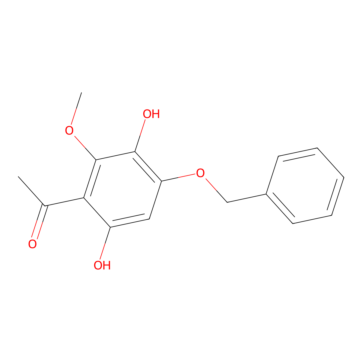 1-(4-(Benzyloxy)-3,6-dihydroxy-2-methoxyphenyl)ethanone molecular structure, CAS 25892-94-8