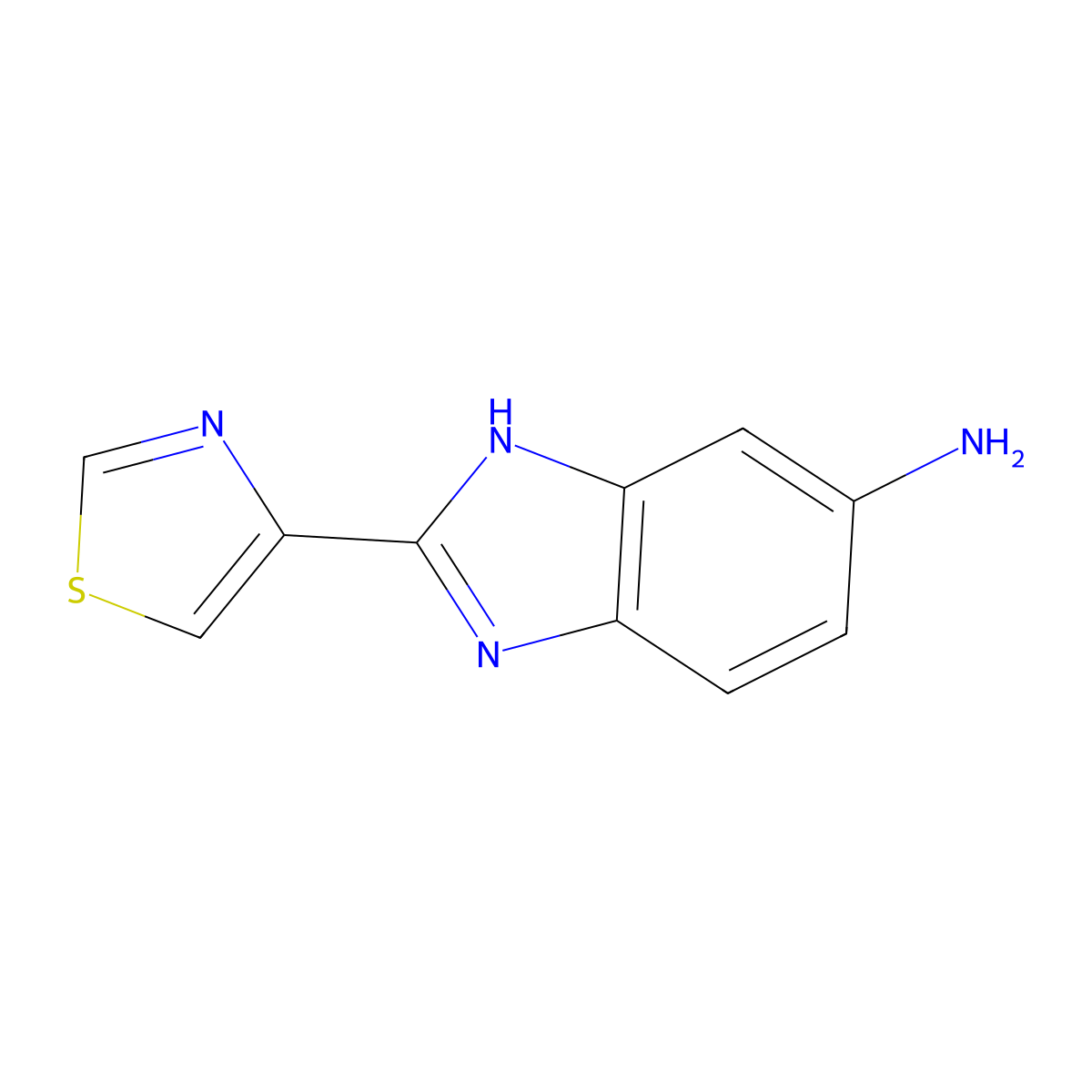1H-Benzimidazol-5-amine, 2-(4-thiazolyl)- molecular structure, CAS 25893-06-5