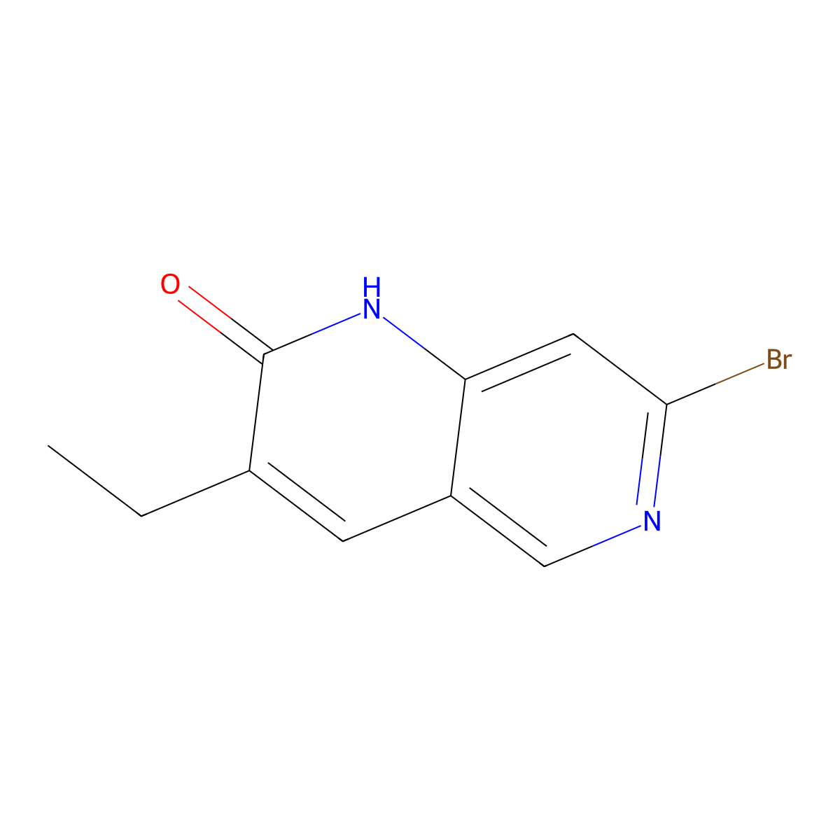 7-bromo-3-ethyl-1H-1,6-naphthyridin-2-one molecular structure, CAS 2589531-29-1