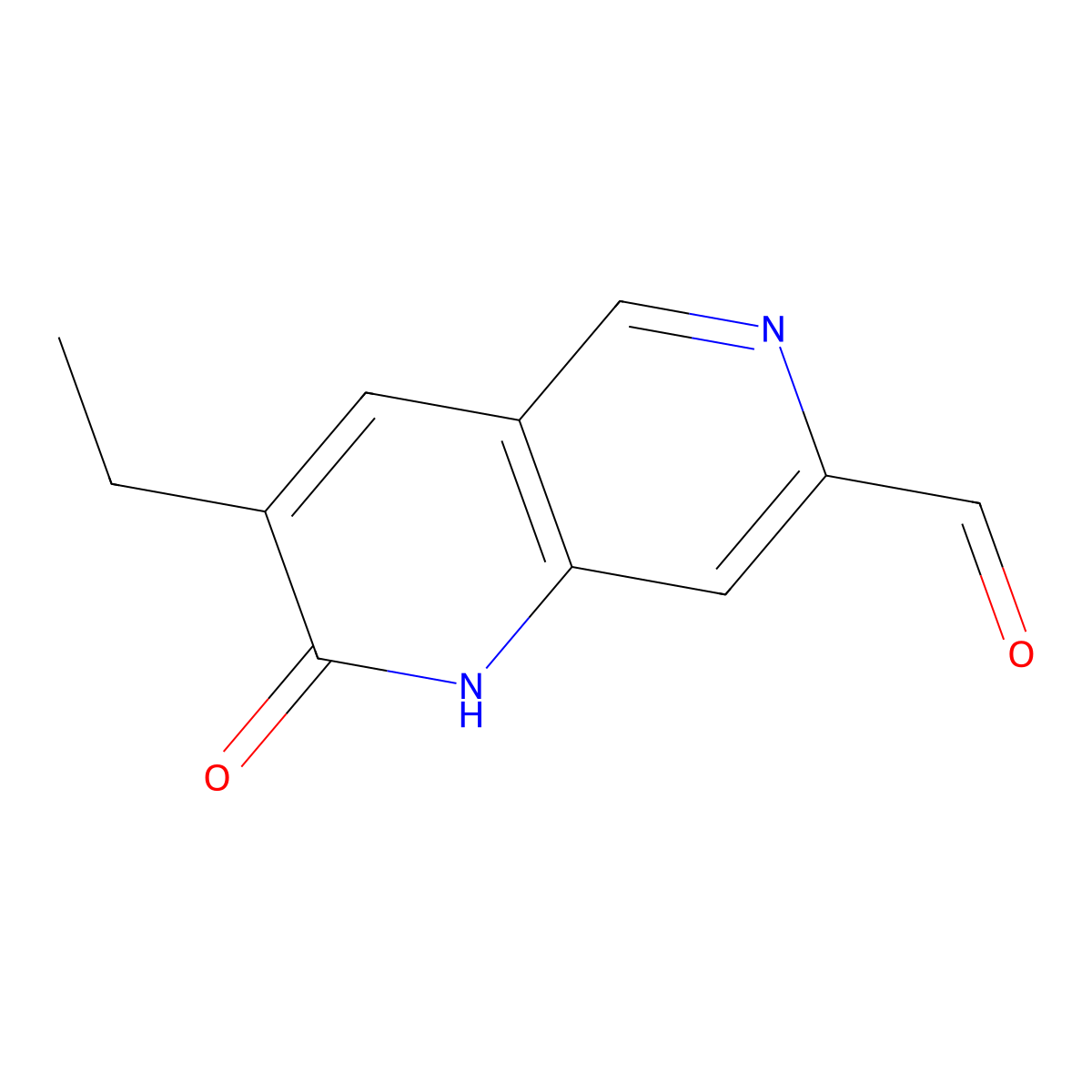 3-ethyl-2-oxo-1H-1,6-naphthyridine-7-carbaldehyde molecular structure, CAS 2589531-35-9