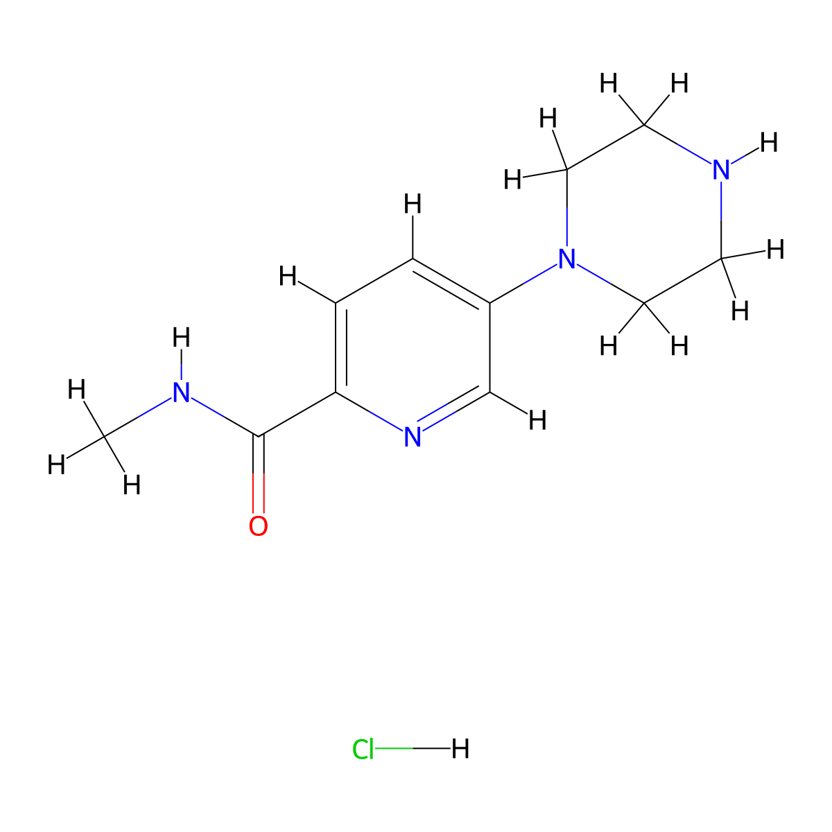 N-Methyl-5-(piperazin-1-yl)picolinamide hydrochloride molecular structure, CAS 2589531-47-3