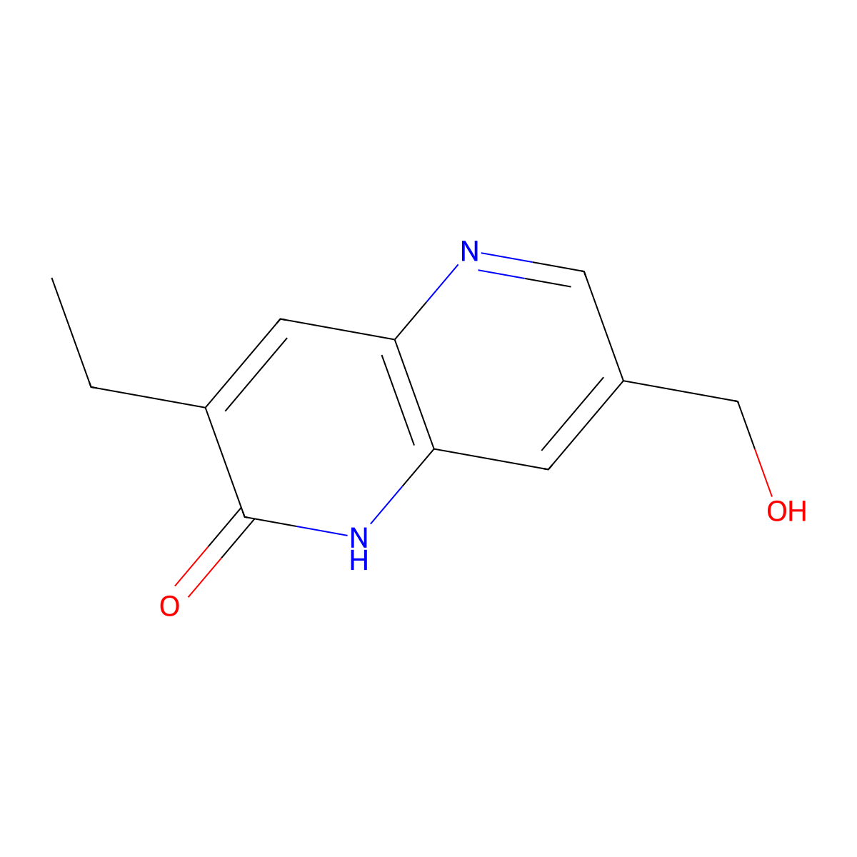 3-ethyl-7-(hydroxymethyl)-1,5-naphthyridin-2(1H)-one molecular structure, CAS 2589531-74-6