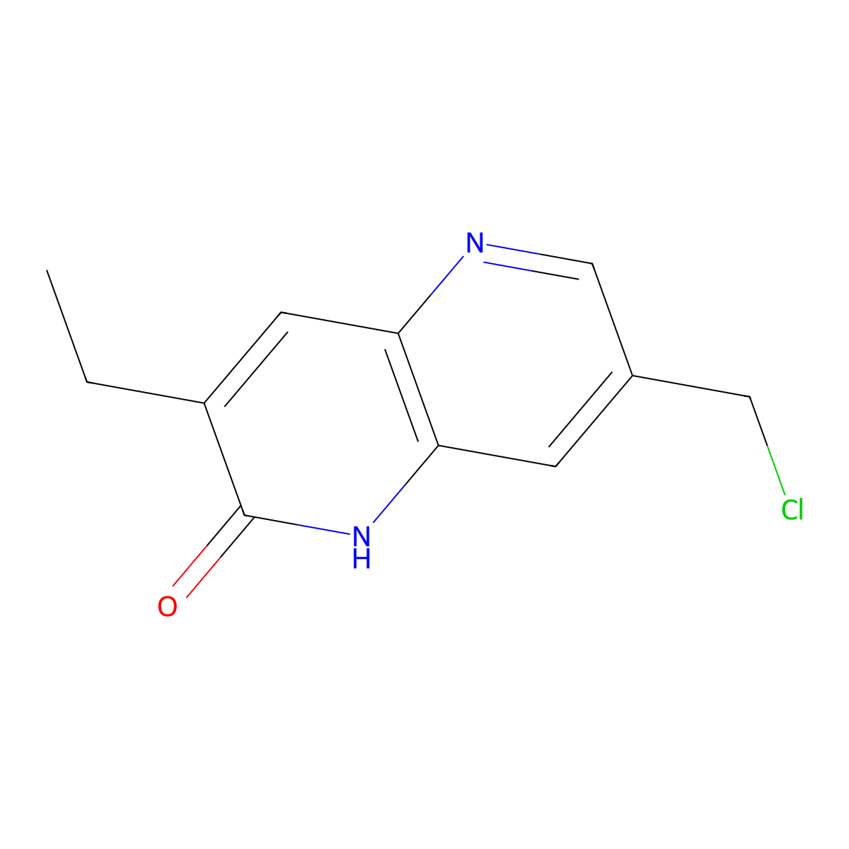 7-(Chloromethyl)-3-ethyl-1,5-naphthyridin-2(1H)-one molecular structure, CAS 2589531-78-0