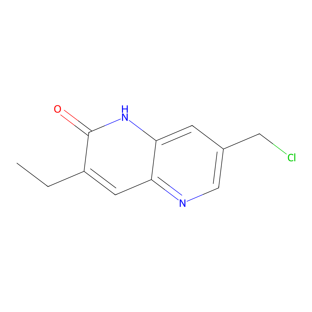 7-(Chloromethyl)-3-ethyl-1,5-naphthyridin-2(1H)-one molecular structure, CAS 2589531-78-0