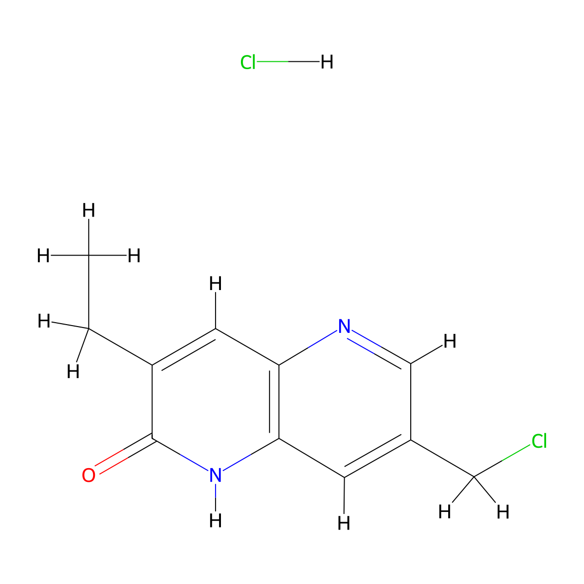 7-(Chloromethyl)-3-ethyl-1,5-naphthyridin-2(1H)-one hydrochloride molecular structure, CAS 2589531-79-1