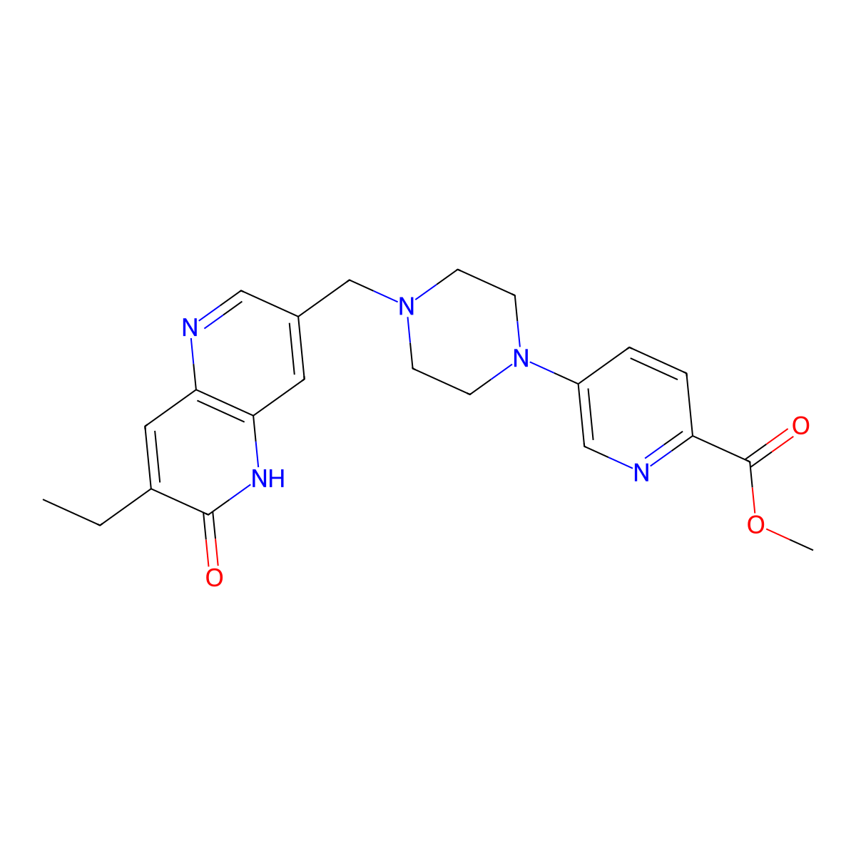 Methyl 5-[4-[(7-Ethyl-6-oxo-5,6-dihydro-1,5-naphthyridin-3-yl)methyl]piperazin-1-yl]picolinate molecular structure, CAS 2589531-94-0
