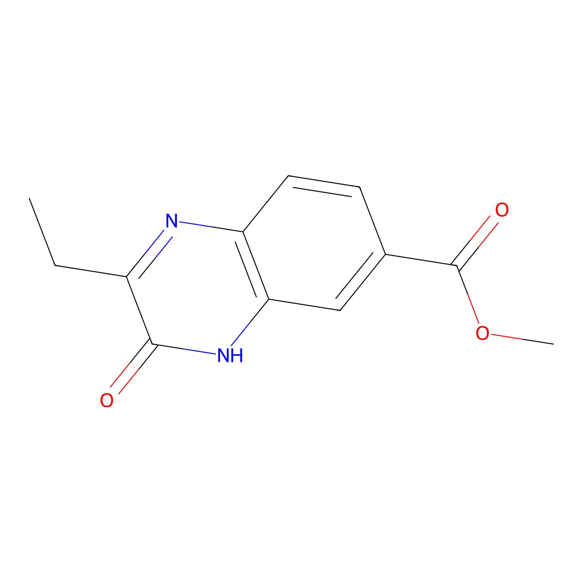 Methyl 2-ethyl-3-oxo-4h-quinoxaline-6-carboxylate molecular structure, CAS 2589532-18-1
