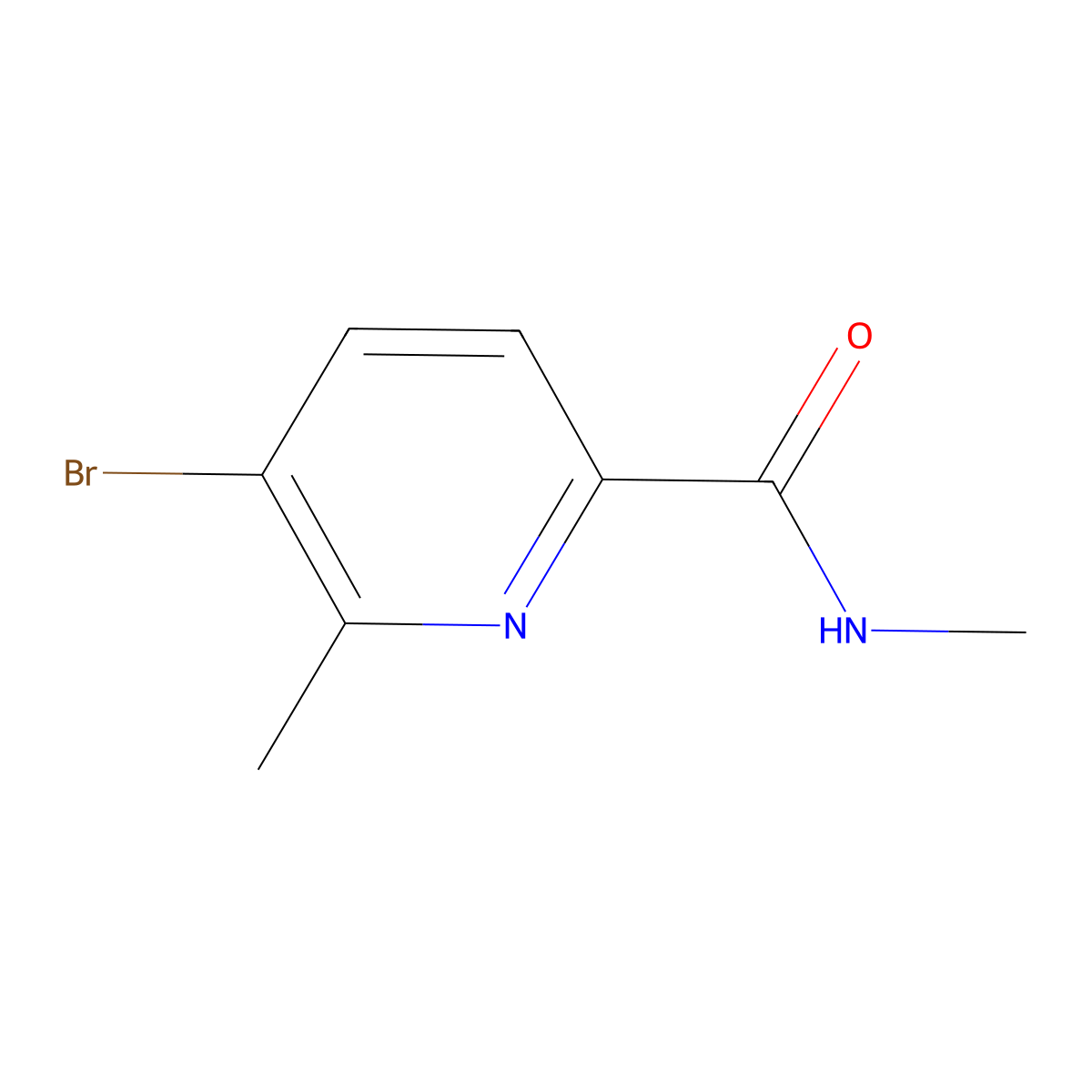3-Bromo-2-methyl-6-(methylcarbamoyl)pyridine molecular structure, CAS 2589532-65-8