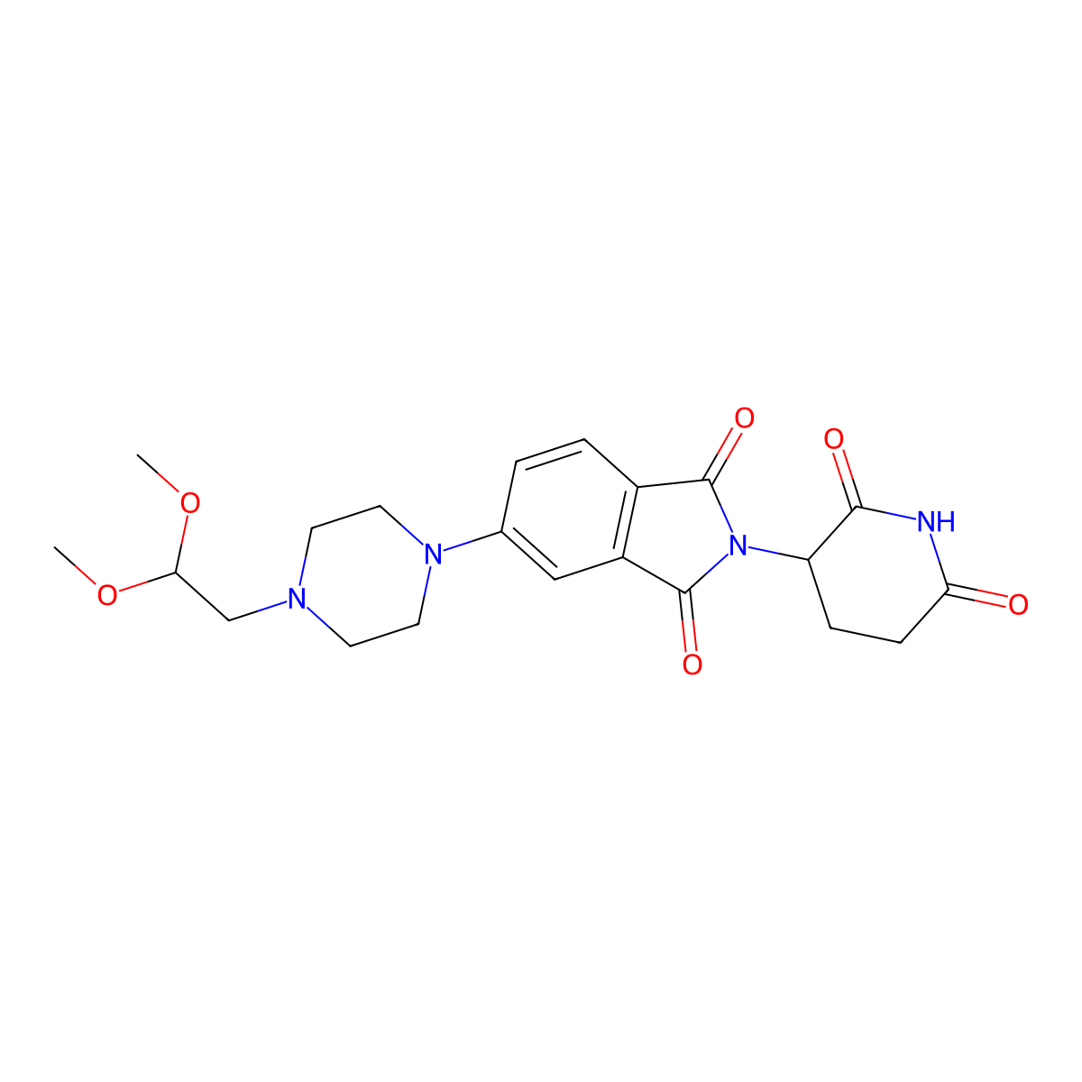 5-(4-(2,2-Dimethoxyethyl)piperazin-1-yl)-2-(2,6-dioxopiperidin-3-yl)isoindoline-1,3-dione molecular structure, CAS 2589699-10-3