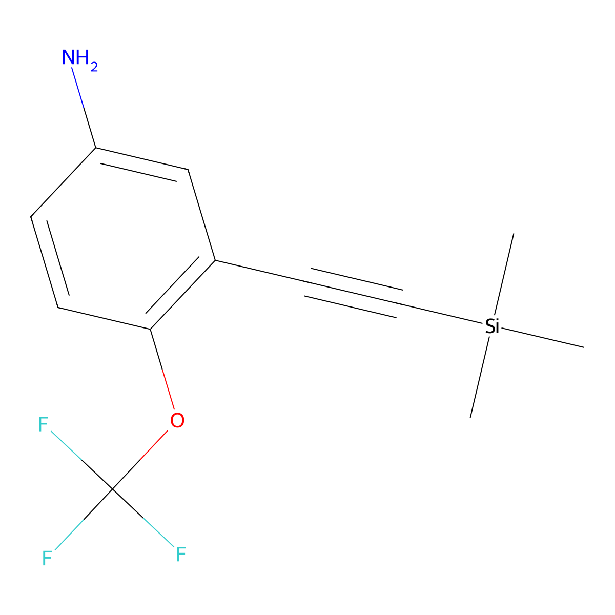 4-(Trifluoromethoxy)-3-((trimethylsilyl)ethynyl)aniline molecular structure, CAS 2589849-71-6