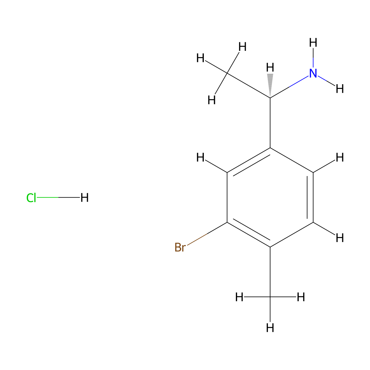 (R)-1-(3-Bromo-4-methylphenyl)ethan-1-amine hydrochloride molecular structure, CAS 2589879-41-2