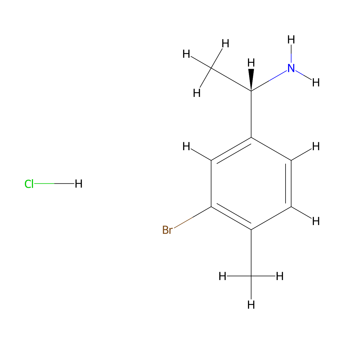(S)-1-(3-Bromo-4-methylphenyl)ethan-1-amine hydrochloride molecular structure, CAS 2589879-42-3