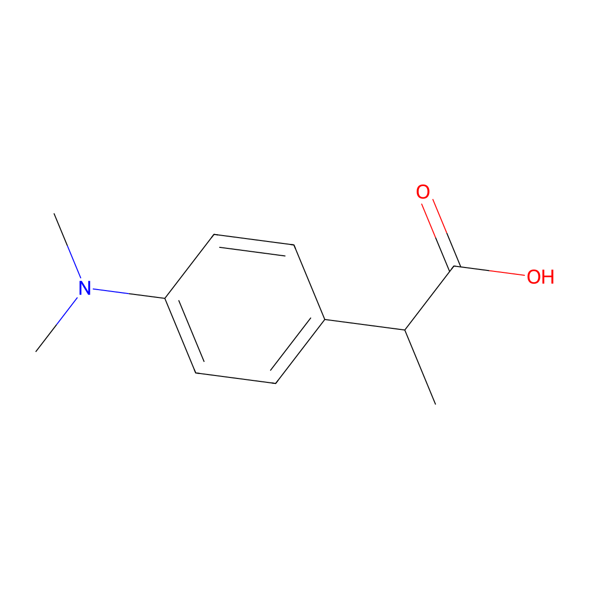 2-[4-(Dimethylamino)phenyl]propanoic acid molecular structure, CAS 25899-90-5