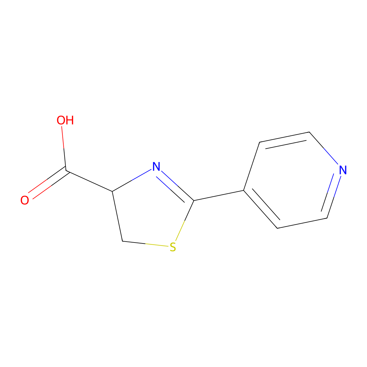 2-(Pyridin-4-yl)-4,5-dihydrothiazole-4-carboxylic acid molecular structure, CAS 2590-05-8