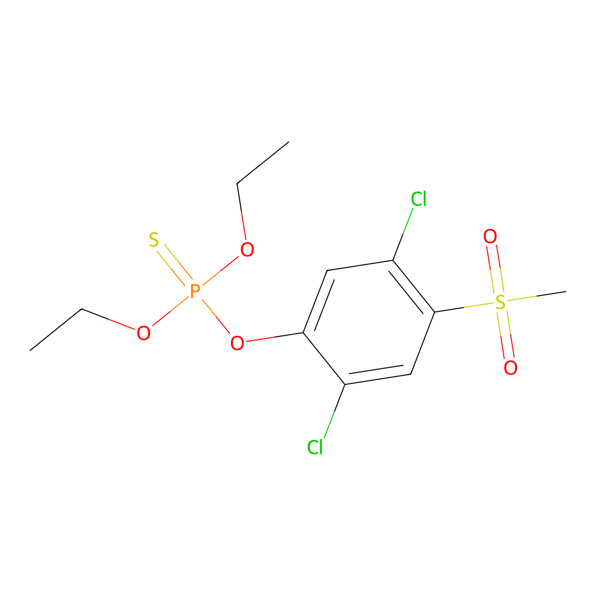 Chlorthiophos sulfone molecular structure, CAS 25900-20-3