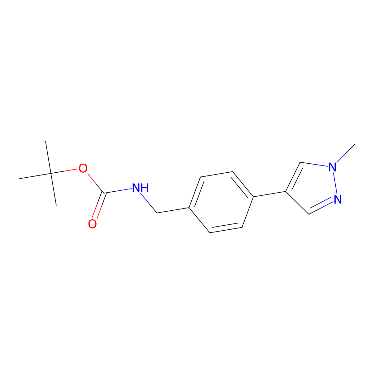 tert-Butyl (4-(1-methyl-1H-pyrazol-4-yl)benzyl)carbamate molecular structure, CAS 2590558-83-9
