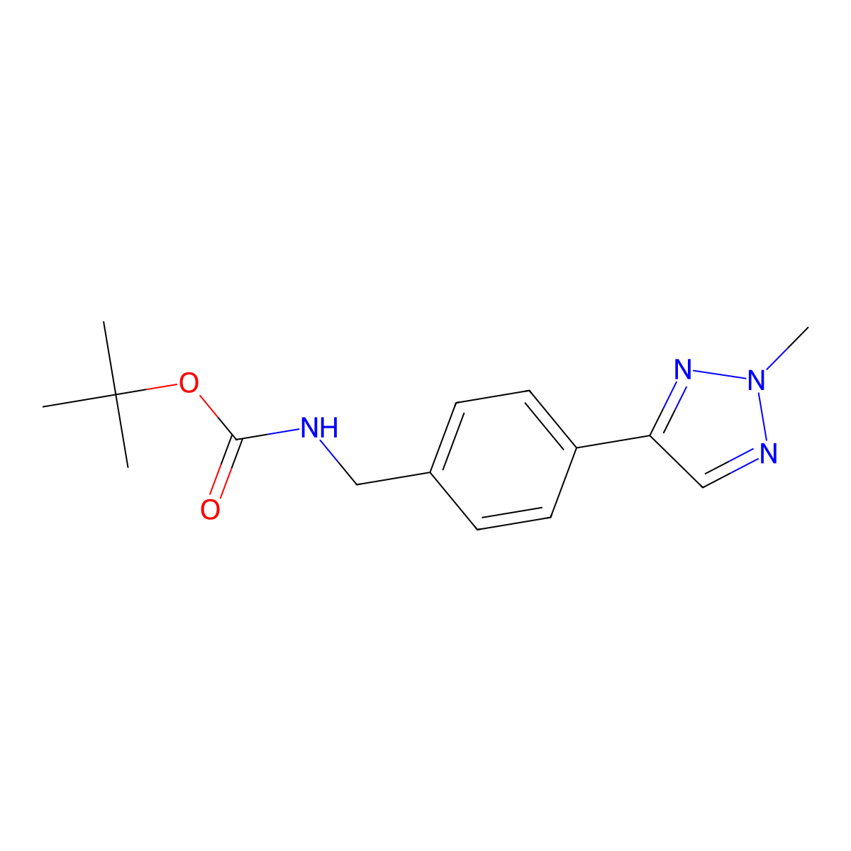 1,1-Dimethylethyl N-[[4-(2-methyl-2H-1,2,3-triazol-4-yl)phenyl]methyl]carbamate molecular structure, CAS 2590558-84-0