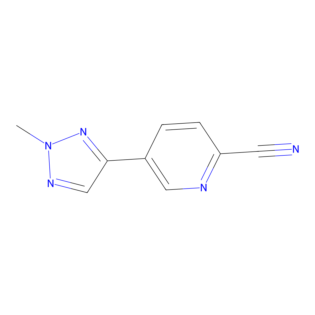 5-(2-Methyl-2H-1,2,3-triazol-4-yl)-2-pyridinecarbonitrile molecular structure, CAS 2590559-05-8